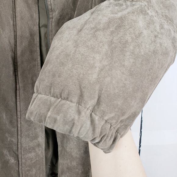 Worthington Essentials Soft Brown Faux Suede Zip Coat Jacket M - Picture 10 of 12
